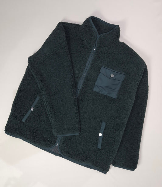 Sherpa Box Fit Jacket – Olive Green