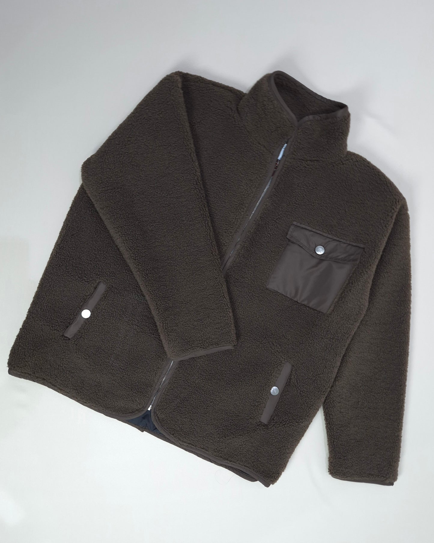 Sherpa Box Fit Jacket – Mocha Brown