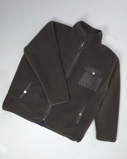 Sherpa Box Fit Jacket – Mocha Brown