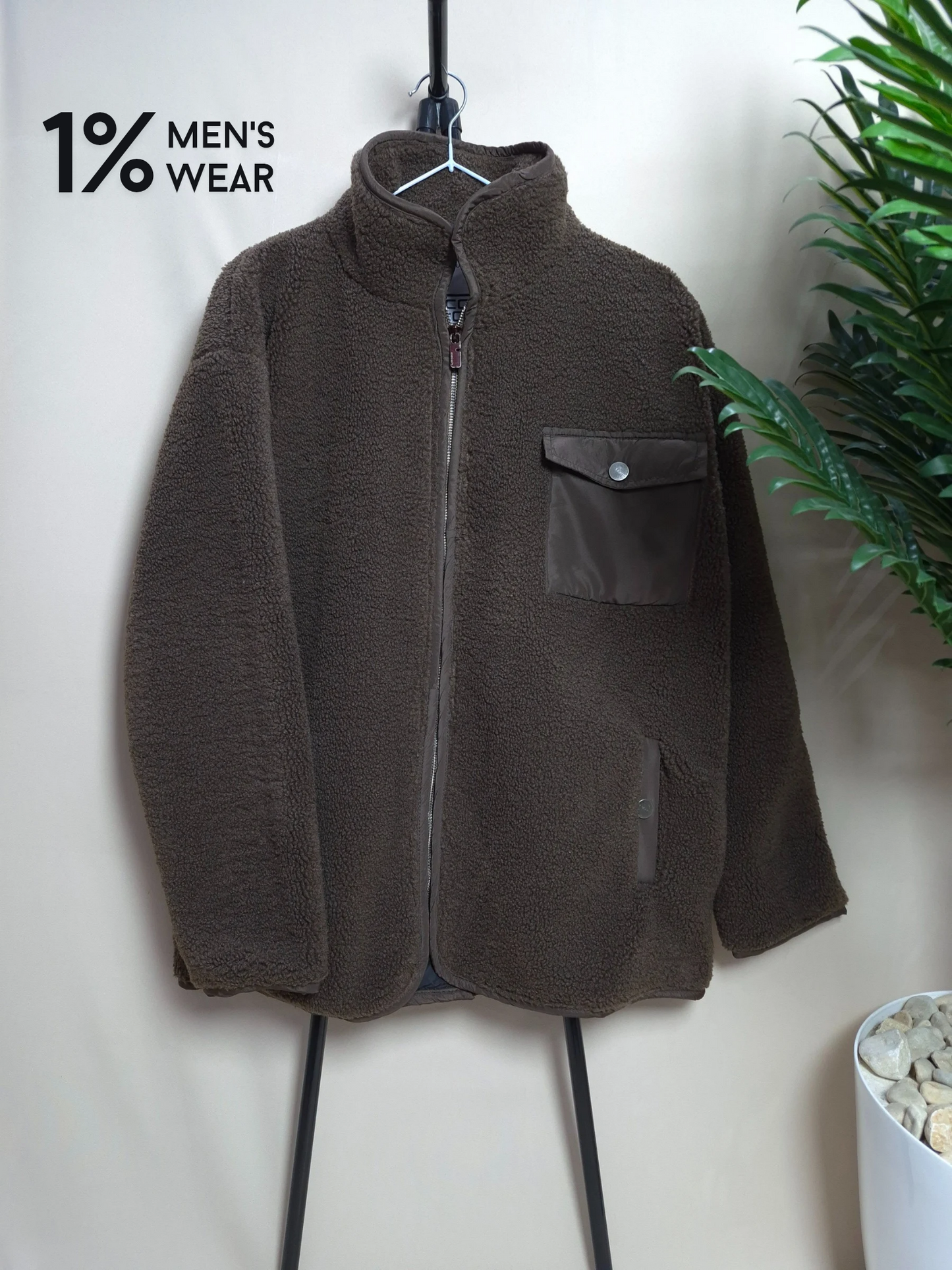 Sherpa Box Fit Jacket – Mocha Brown