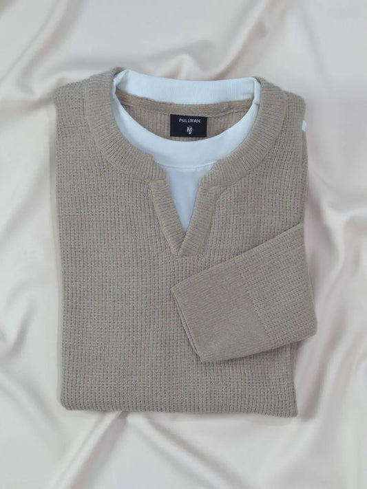 Essential Layered Pullover - Beige